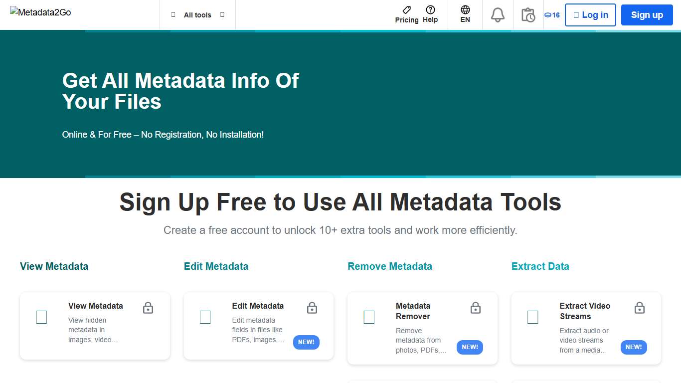 Check files for metadata
